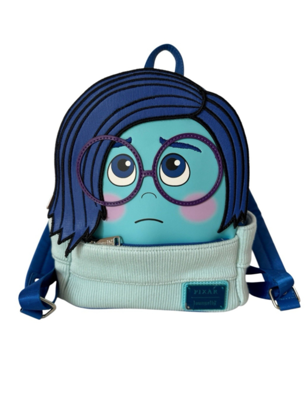 Rare Authentic Sadness Disney Pixar Inside Out Loungefly Backpack Blue LIKE NEW